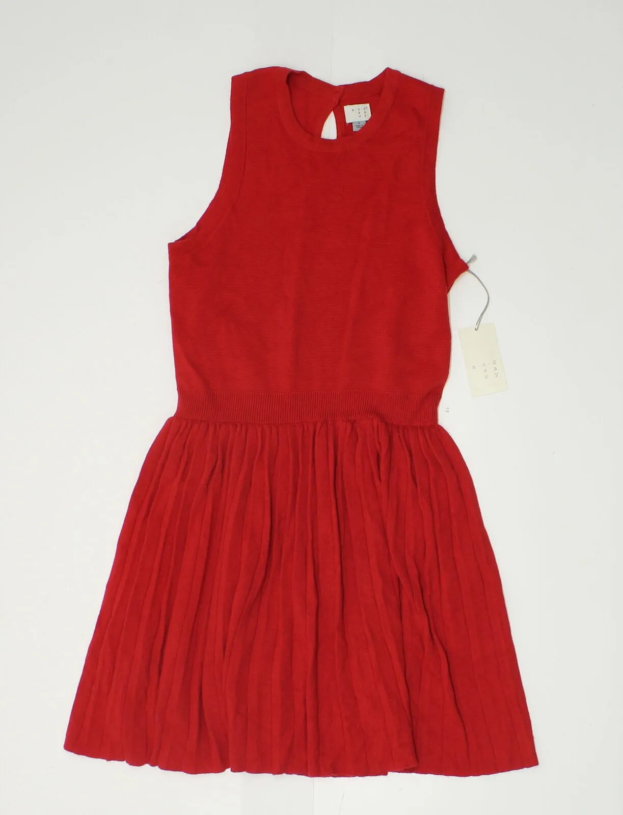 A New Day Women's Textured Sweater Dress Red Large