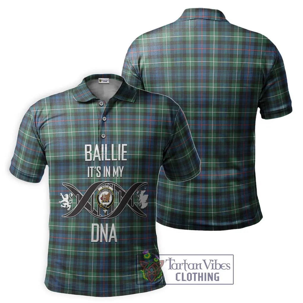 Baillie Ancient Tartan Polo Shirt with Family Crest DNA In Me Style