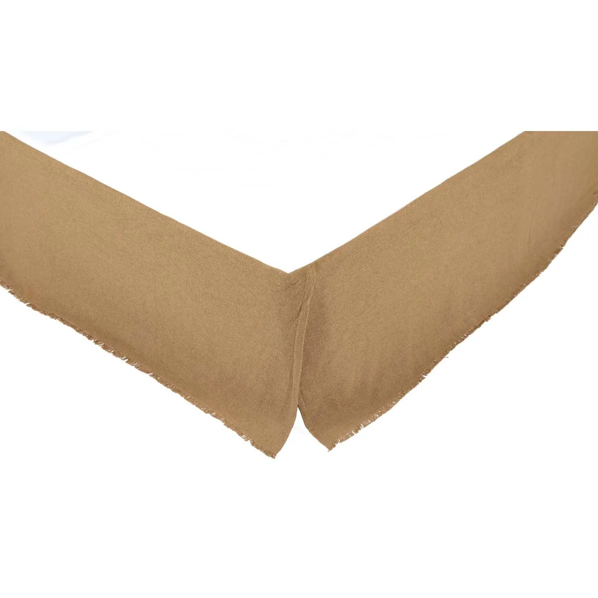 Burlap Natural Fringed King Bed Skirt 78x80x16
