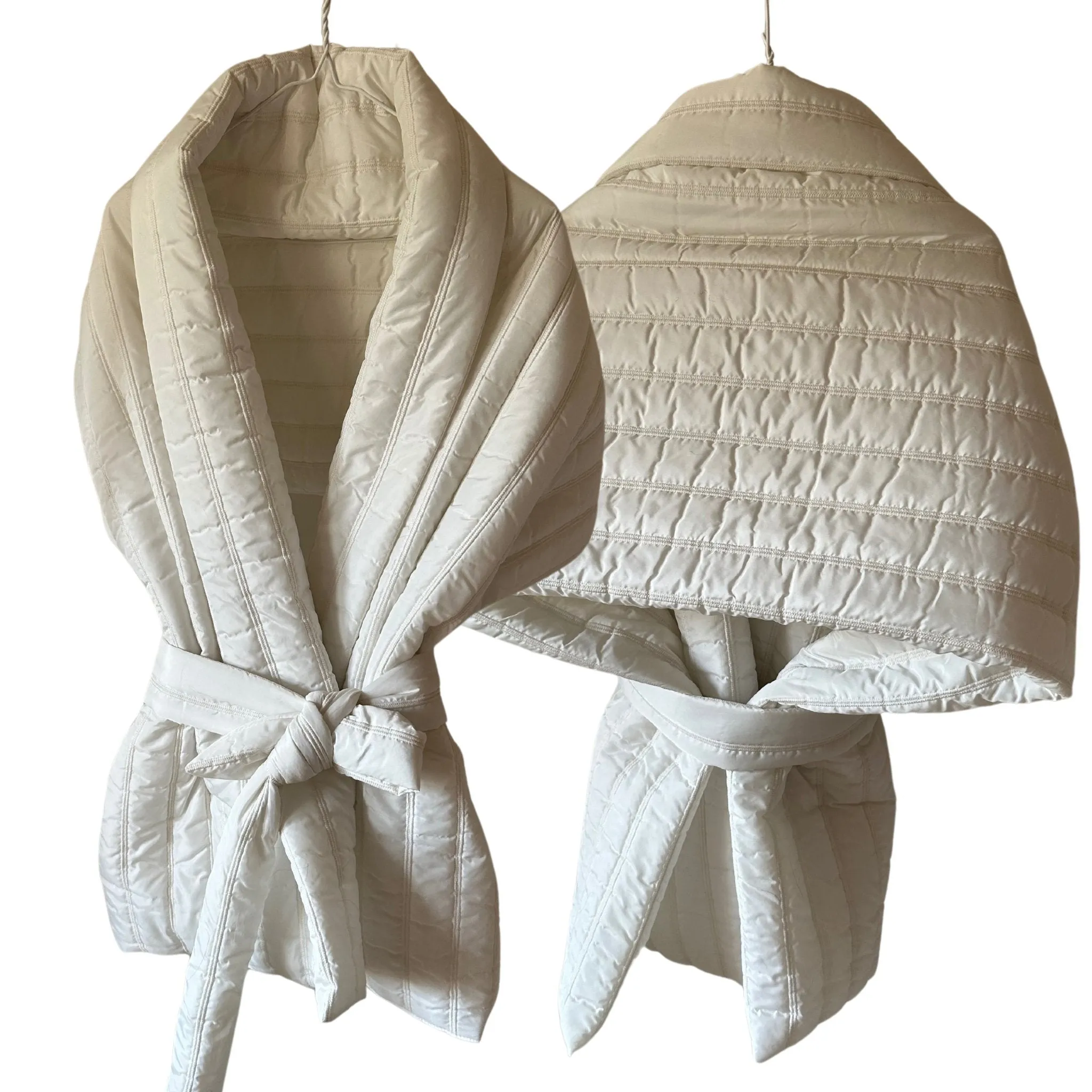 Long Lagre Wide Scarf Puffer 25x80 inch with 2 pocket and Belt. Cape around shoulders wrap. Winter quilted shawl. Warm padded scarf. Down puffy scarves.