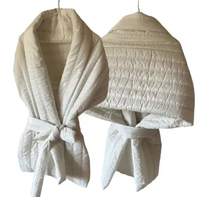 Long Lagre Wide Scarf Puffer 25x80 inch with 2 pocket and Belt. Cape around shoulders wrap. Winter quilted shawl. Warm padded scarf. Down puffy scarves.