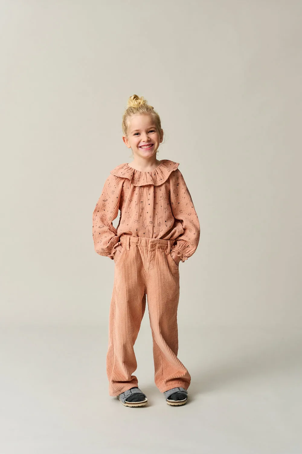 Organic Wide Corduroy Pants "Lola Pink“, 3J / 4J / 11-12J