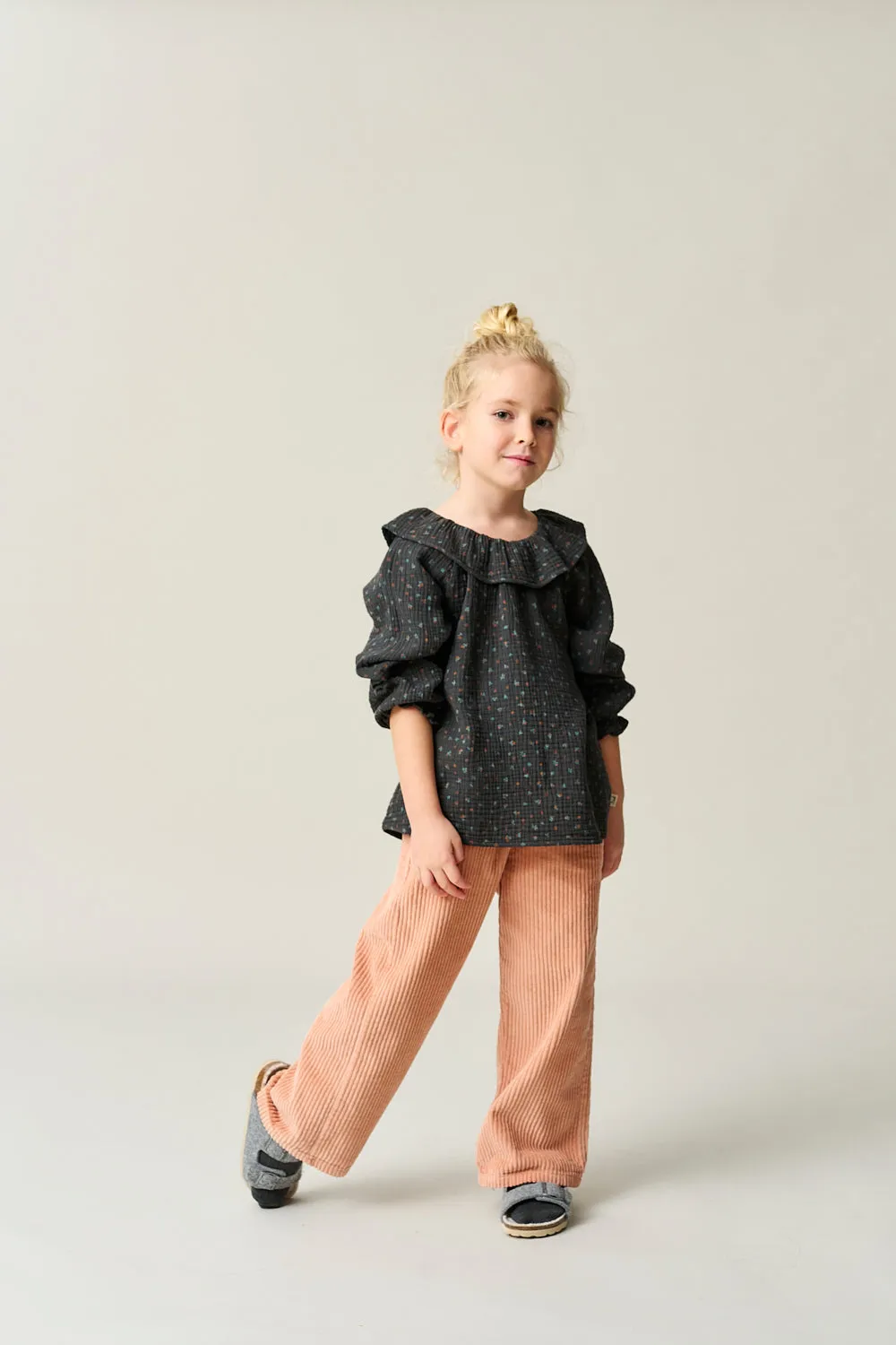 Organic Wide Corduroy Pants "Lola Pink“, 3J / 4J / 11-12J