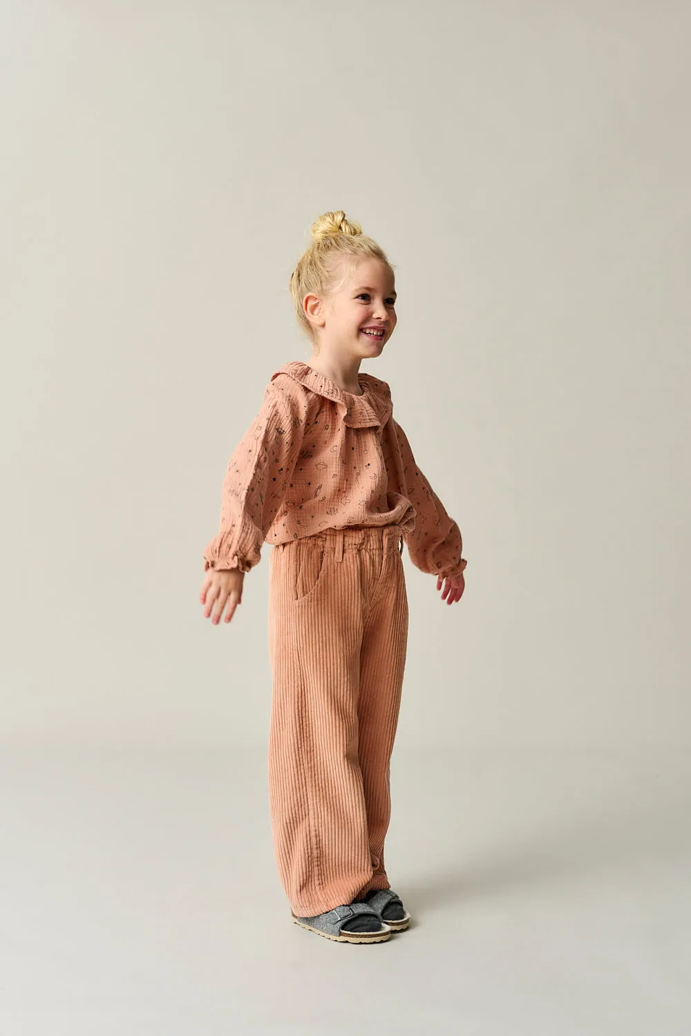 Organic Wide Corduroy Pants "Lola Pink“, 3J / 4J / 11-12J