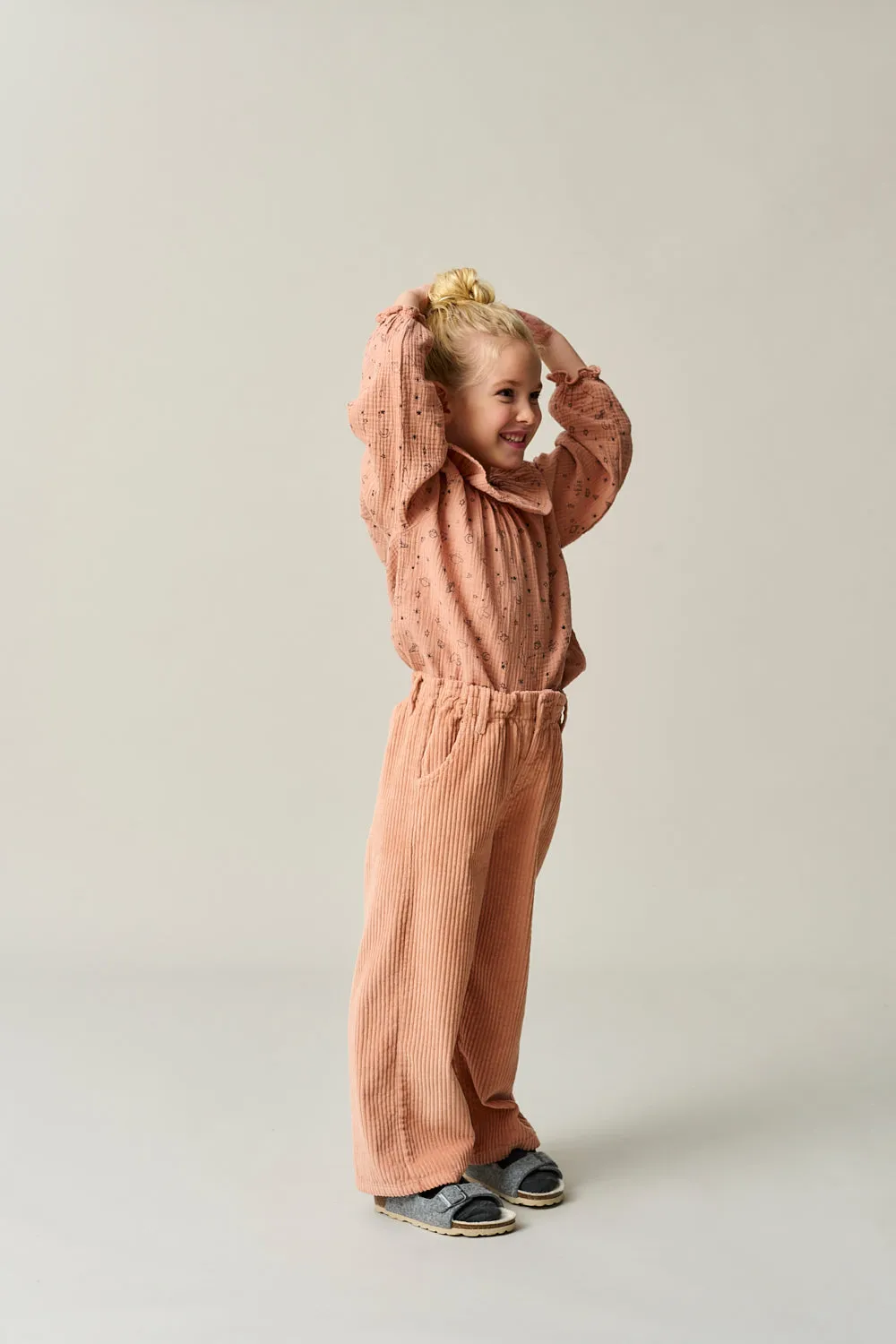Organic Wide Corduroy Pants "Lola Pink“, 3J / 4J / 11-12J