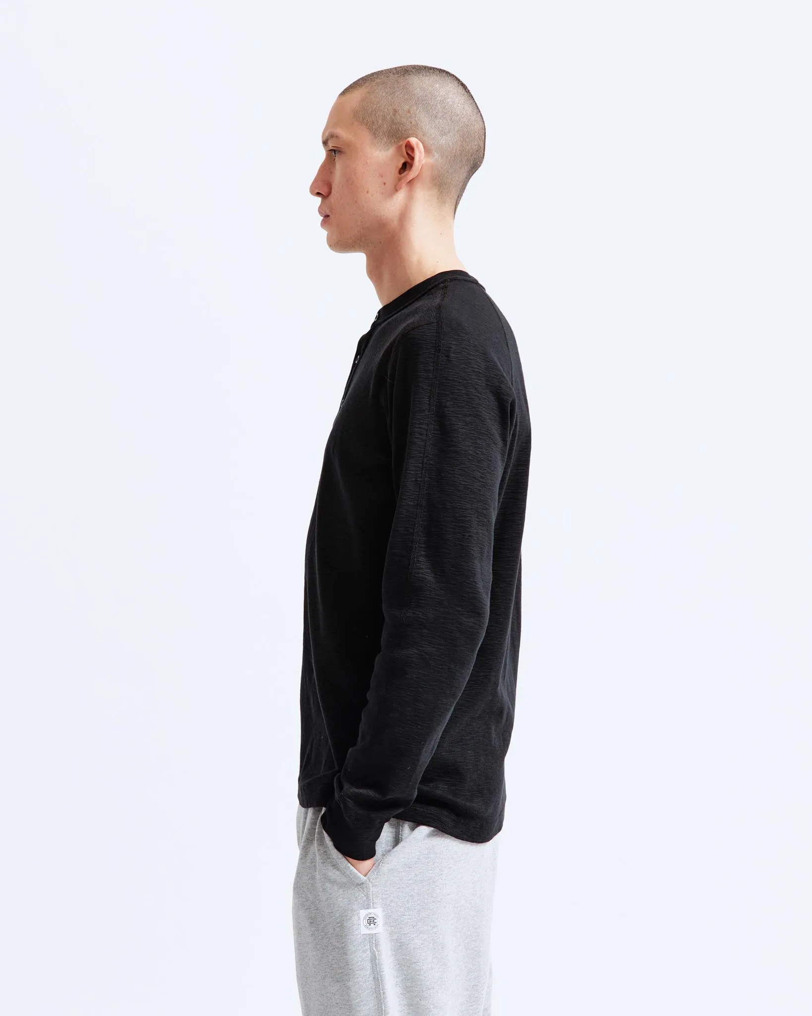 REIGNING CHAMP 1X1 SLUB LONG SLEEVE HENLEY - 3 COLORS