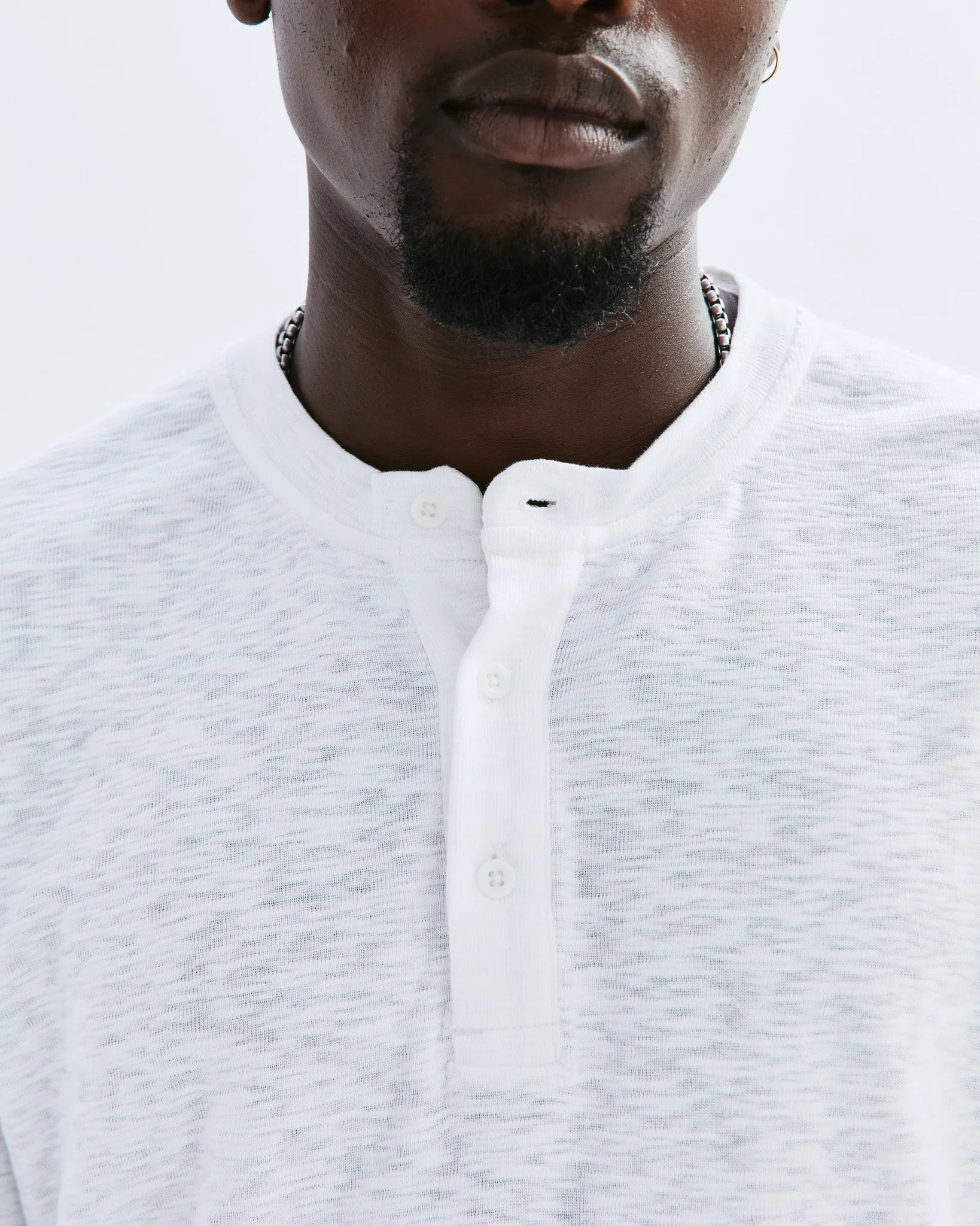 REIGNING CHAMP 1X1 SLUB LONG SLEEVE HENLEY - 3 COLORS