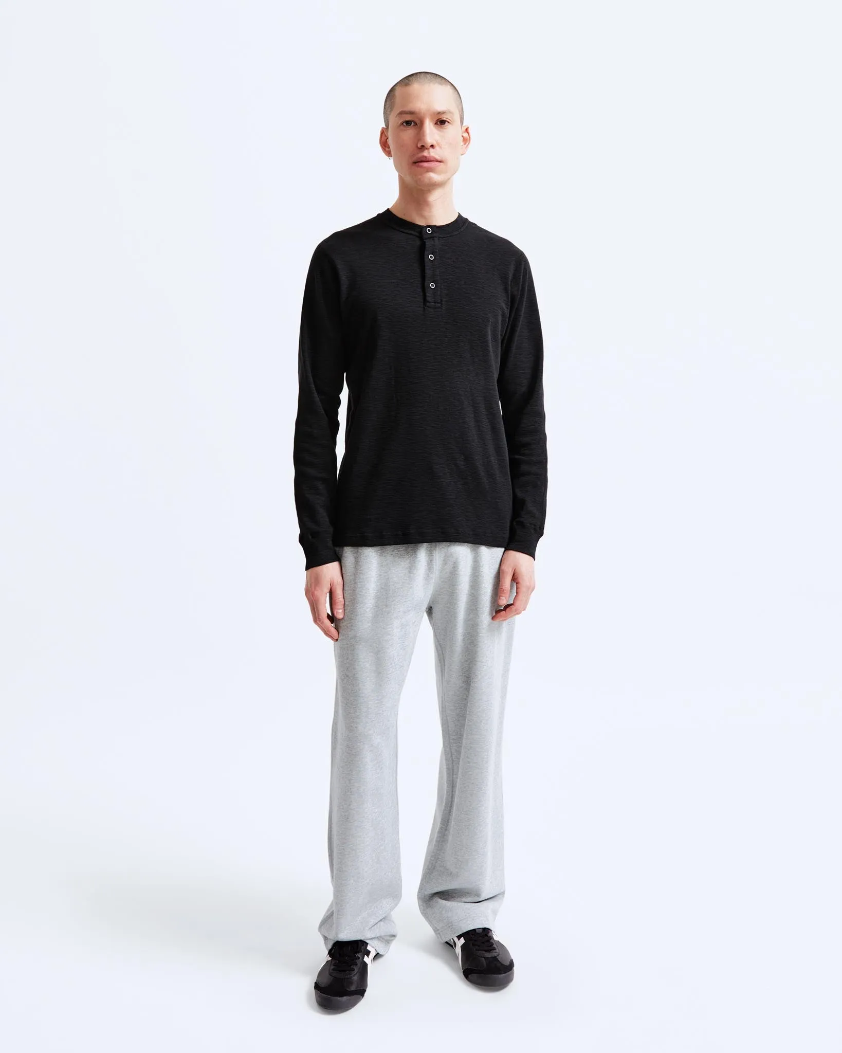 REIGNING CHAMP 1X1 SLUB LONG SLEEVE HENLEY - 3 COLORS