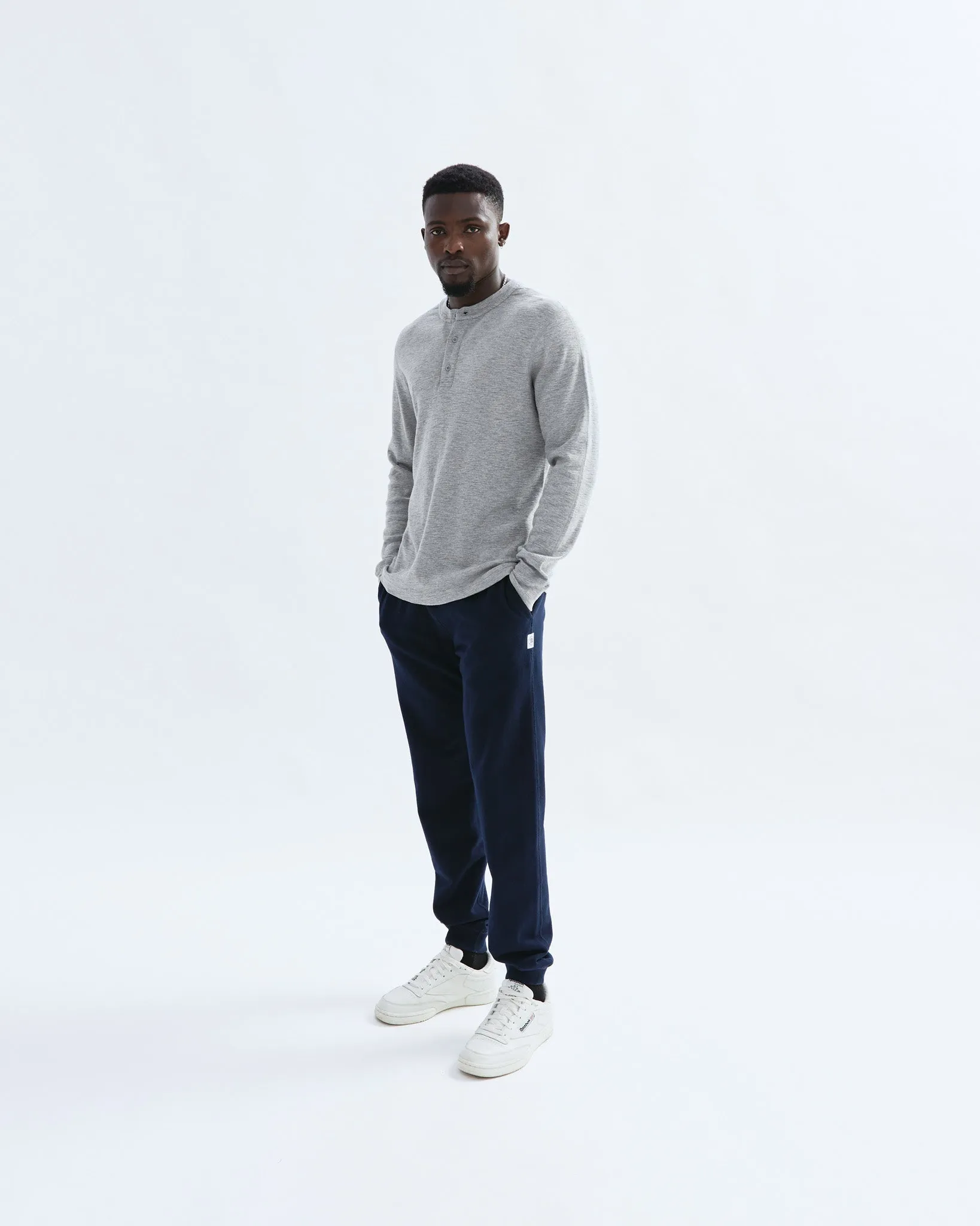 REIGNING CHAMP 1X1 SLUB LONG SLEEVE HENLEY - 3 COLORS
