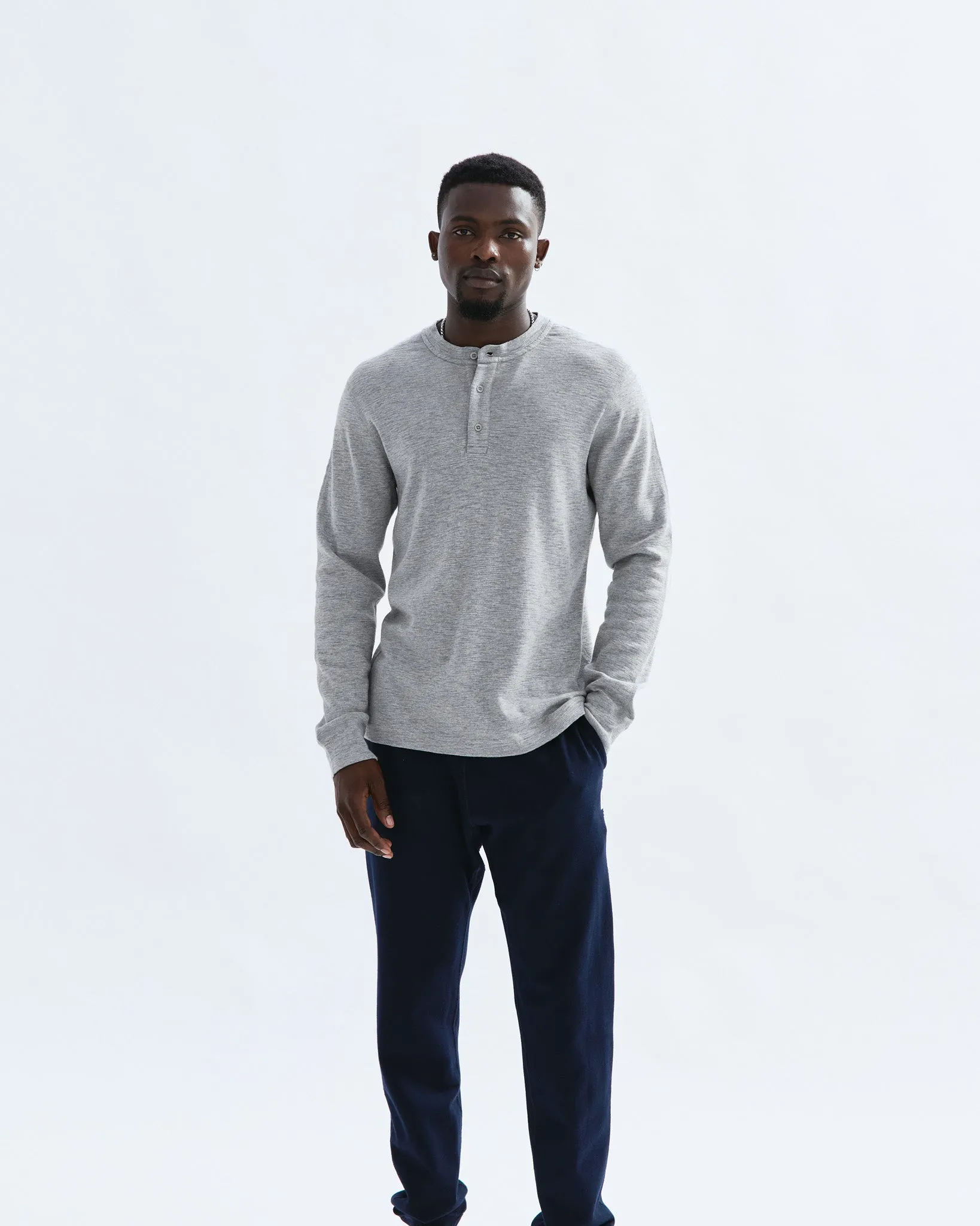 REIGNING CHAMP 1X1 SLUB LONG SLEEVE HENLEY - 3 COLORS