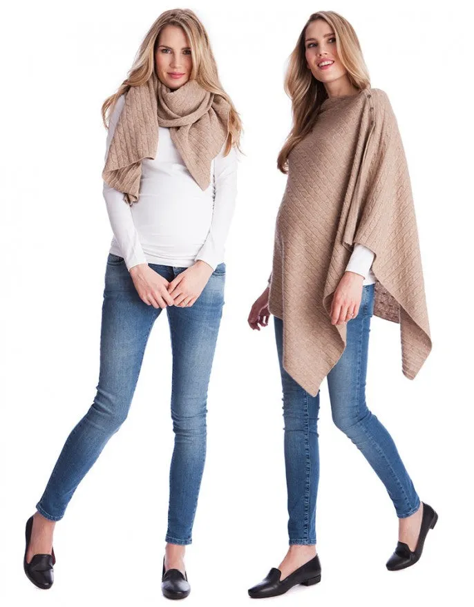 Seraphine Maternity & Nursing Cable Knit Shawl Caleb