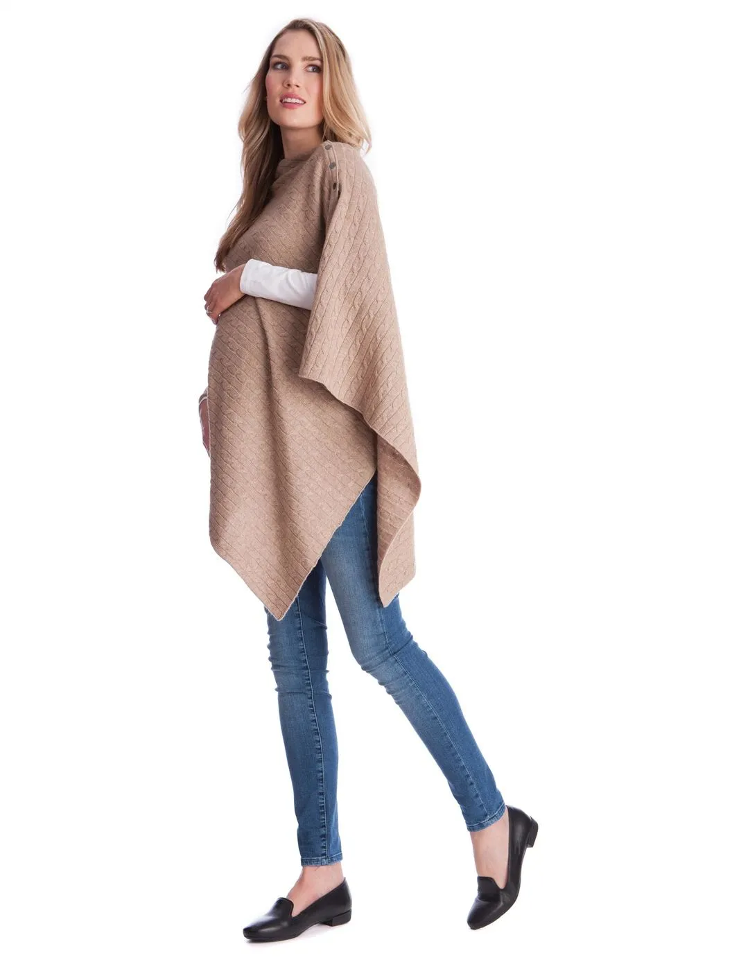 Seraphine Maternity & Nursing Cable Knit Shawl Caleb