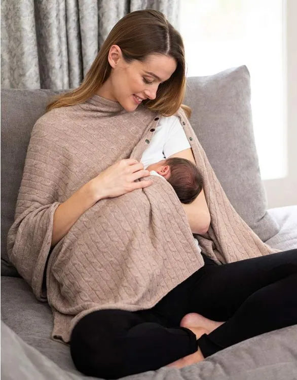 Seraphine Maternity & Nursing Cable Knit Shawl Caleb
