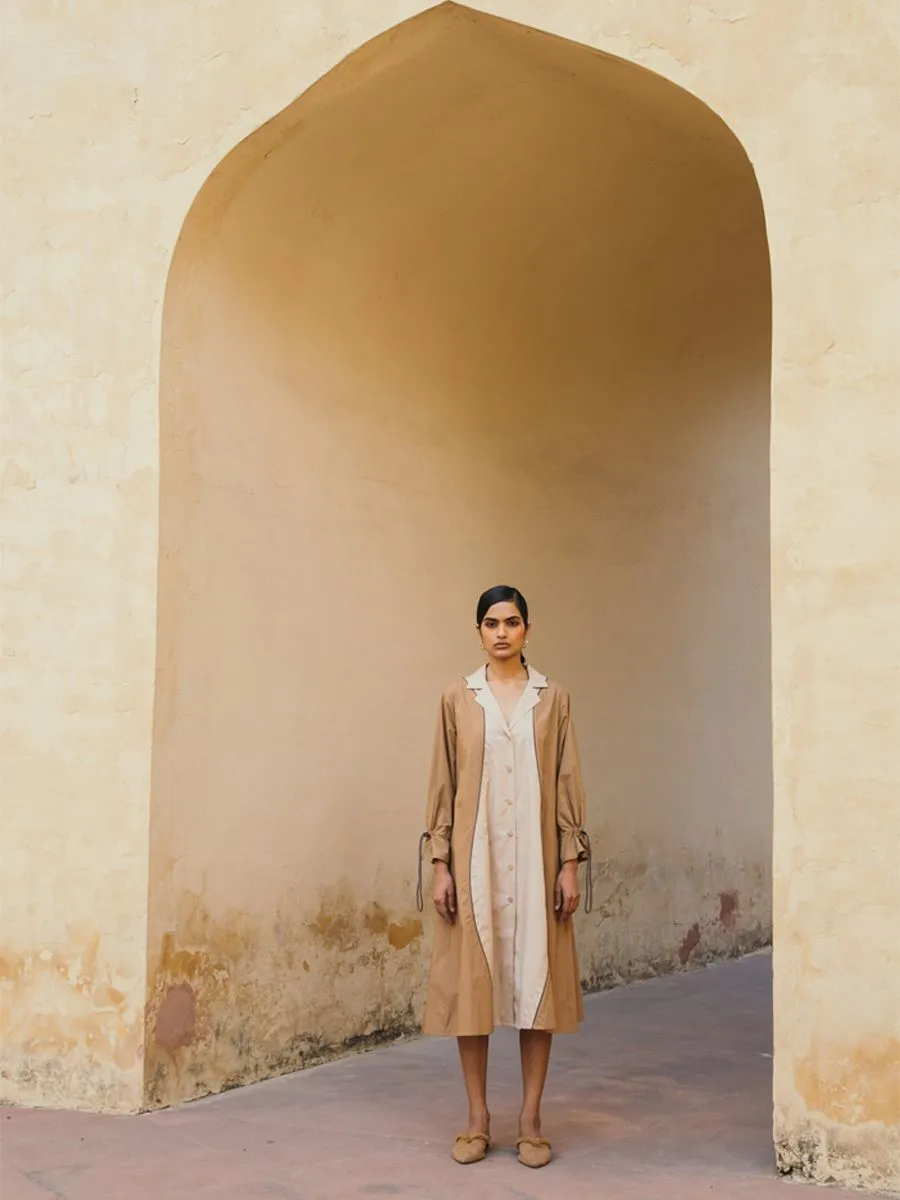 STREAM DRESS IVORY BROWN by Cord
