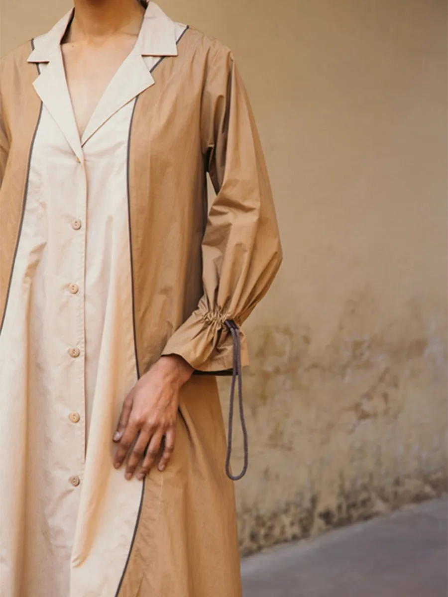 STREAM DRESS IVORY BROWN by Cord